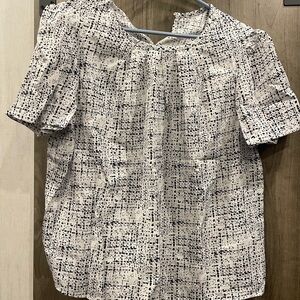 SHEIN Monochrome Patterned Blouse